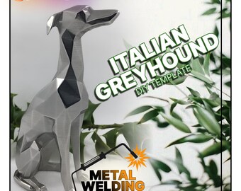 DIY metal Italian Greyhound welding sculpture template,digital low poly Italian Greyhound,dxf,pdo,files for cnc plasma or laser cutting