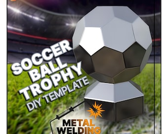 DIY metal soccer ball welding sculpture template,digital low poly soccer ball,dxf,pdo,files for cnc plasma or laser cutting