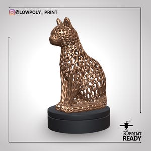 Cat voronoi style 3D Printable STL File – High Quality Digital Model for 3D Printing