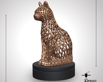 Cat voronoi style 3D Printable STL File – High Quality Digital Model for 3D Printing