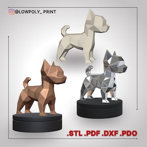 Chihuahua dog STL for 3D Printing,Chihuahua papercraft model,metal welding dog