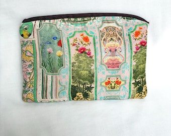 Handgemachte Make-up Kosmetiktasche Reißverschluss verzieren boho Blumen kokette Federmäppchen