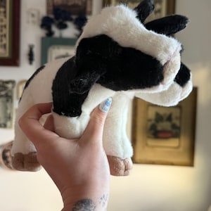 Two headed Calf plushie with piercings alternative gift image 3
