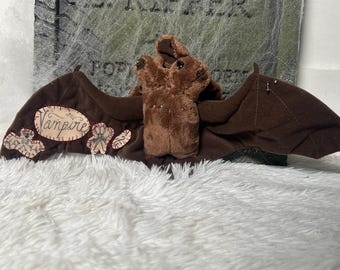 Two headed bat plushie alternative gift with tattoos and piercings