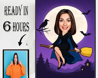 Ritratto caricaturale personalizzato di uno scheletro di Halloween: arte dei cartoni animati spettrale (digitale)