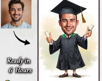 Ritratto di laurea personalizzato: caricatura regalo personalizzata