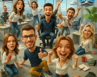 Custom 3D Caricature – Personalized Office Party Gift