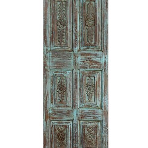 Antique Hand-Carved Door | One Of A Kind | Vintage Single Door | Custom | Coastal Farmhouse | Interior Exterior Solid Wood Barn Door 80x26in