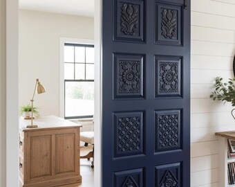 Custom Barn Door: Single or Double Doors, Carved Wooden Door 80