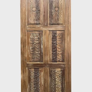 Vintage Carved Door | One Of A Kind | Solid Wood Single Door | Custom | Boho Farmhouse | Interior Barn Door 80x30in