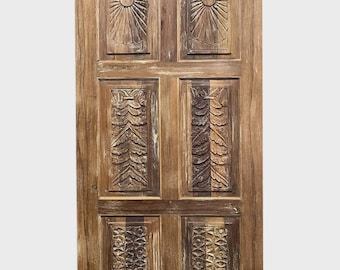Vintage Carved Door | One Of A Kind | Solid Wood Single Door | Custom | Boho Farmhouse | Interior Barn Door 80x30in