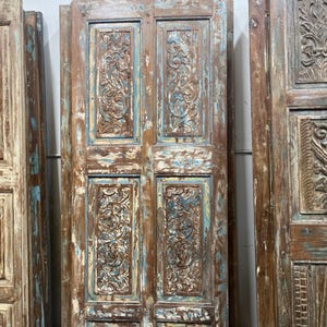 Antique Floral Carved Door | One Of A Kind | Vintage Single Door | Custom | Farmhouse | Interior Exterior Solid Teak Wood Barn Door 80x32.5