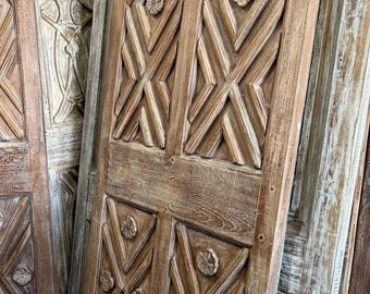 Spanish Colonial Style Carved Wood Entry Doors: Modern Farmhouse Barn Doors, 80x30in,