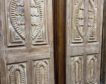 Hacienda Spanish Style Carved Wood Entry Doors: Rustic Modern Hinged or Sliding Barn Doors, 80x30in