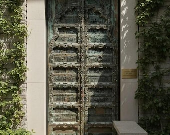 Antique Double Doors: Rustic Teak Farmhouse Entry Barn Doors (85x39)