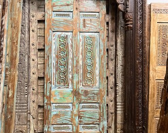 Antique Hand-Carved French Door | One Of A Kind | Vintage Single Door | Custom | Boho Rustic Farmhouse | Interior Exterior Barn Door 80x29in