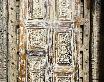 Antique Hand-Carved French Door | One Of A Kind | Vintage Single Door | Custom | Coastal Farmhouse | Interior Exterior Barn Door 80x30in
