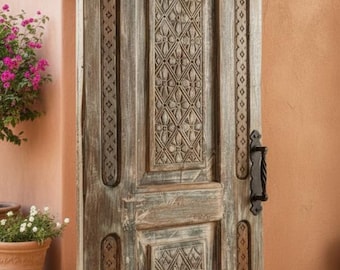 Antique Rustic Solid Wood Door, Interior, Exterior, Hinged or Farmhouse Sliding Barn Door 96x30in