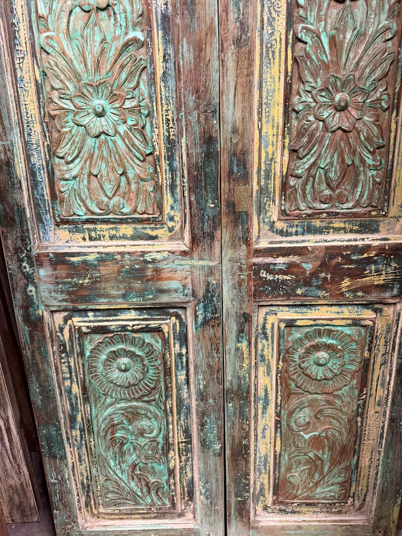 antique-floral-teak-carved-solid-wood-double-doors-green-patina