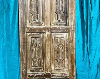 Vintage Carved Door | One Of A Kind | Solid Wood Single Door | Custom | Boho Farmhouse | Interior Barn Door 80x30in
