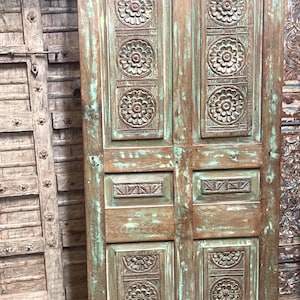 Antique Hand-Carved Spanish Style Door | Solid Wood Single Door |  Barn Door | Custom | Rustic Interior Exterior Door| Wall Art 80x32.75