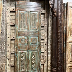 Antique Hand-Carved Spanish Door | Solid Wood Single Door |  Barn Door | Custom | Rustic Ranch | Interior Exterior Door| Wall Art 80x25.25