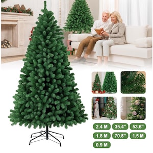 Pinheiro de Natal de PVC realista com suporte de metal