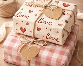Pacchetto di carte digitali per San Valentino / Quadretti rosa, cuori, scritte a tema amore (download digitale)