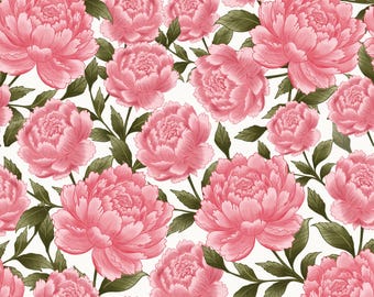Motivo senza soluzione di continuità con peonie rosa in formato JPG, carta digitale floreale vintage, stampa botanica in stile cottagecore, design per tessuti e carta da parati.