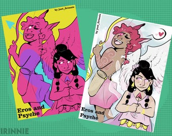 PRINT Art Greek Mythology EROS and PSYCHE by Firinnie