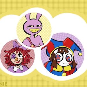 BUTTON BADGE the amazing digital circus Pomni Raghata or Jax by Firinnie