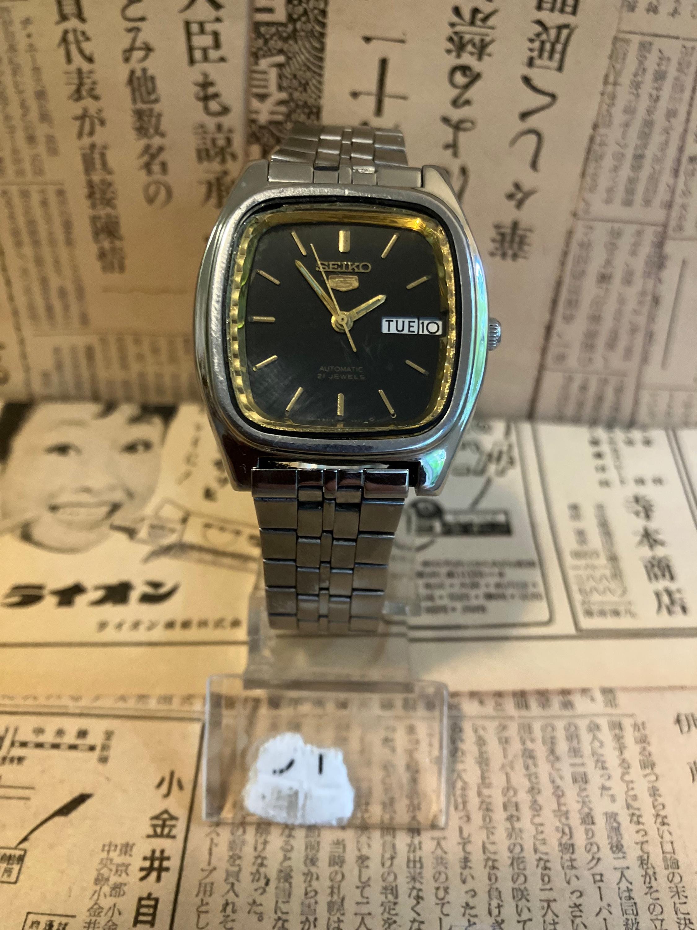セイコー SEIKO ユニーク 角型 14KGF 金張り アールデコ 楔