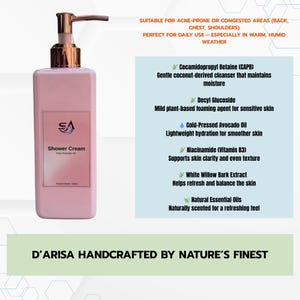 Luxury Body Wash | Floral Perfume Scent | Natural Vegan Shower Gel | Handmade Skincare Gift for Her