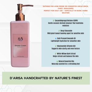 Luxury Body Wash | Floral Perfume Scent | Natural Vegan Shower Gel | Handmade Skincare Gift for Her