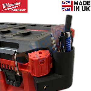 Milwaukee Packout Mod Rail Mount Cup Holder | Pen Pencil Tool Storage Organizer | Garage or Van Setup Accessory