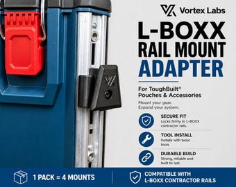 Toughbuilt ClipTech Corner Rail Mount fits L-BOXX Contractor BOSCH and others