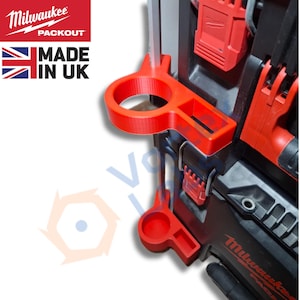 Milwaukee Packout Mod Rail Mount Level Tube Holder | Tool Storage Organiser Attachment for Packout Racking Garage Workshop Van Setup