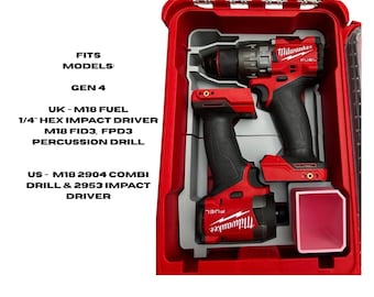 Milwaukee M18 2904 FPD3 Combi Drill & 2953 FID3 Impact INSERT for Packout