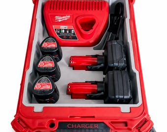 Milwaukee M12 Charger CP & XC Batteries INSERT for Packout