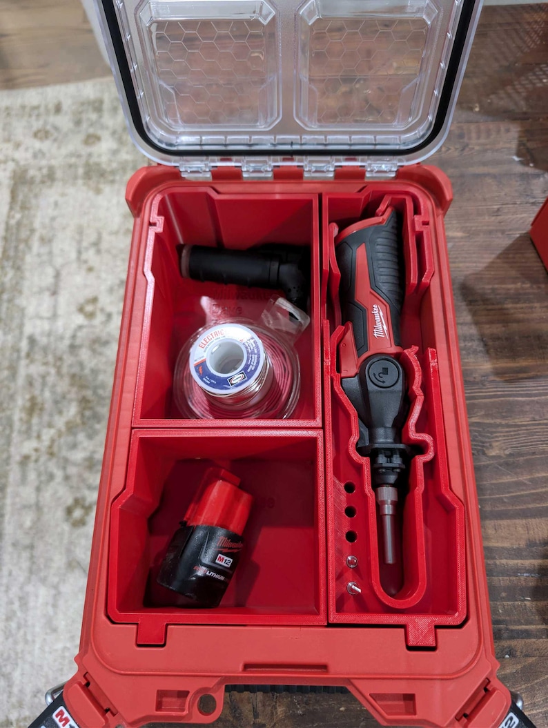 Custom Packout Organizer Insert For Milwaukee M12 Soldering Iron – Fits 2488-20, 2 Batteries, 6 Tips & Accessories