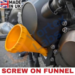 Universal M20-1.5 Motorcycle Oil Funnel Thread-In Vented Easy Oil Changes BLACK