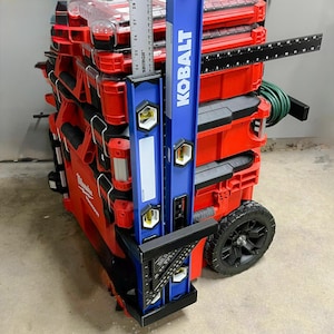 Milwaukee Packout Rail 5-in-1 Tool Holder | Dual Level, Square & Straight Edge Mount | Garage, Van, Workshop Tool Organisation