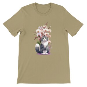 Floral Cat Shirt, Cat Lover T-shirt, Cat Book Shirt, Cat Lover Gift, Gift for Her, Cat Mom Shirt Gift, Cute Cat Shirts, Flower Cat Tshirt