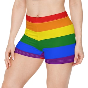 Pantalones cortos Rainbow Pride para mujer, trajes de baño cómodos de verano, ropa LGBTQ+, conjuntos para festivales, ropa deportiva colorida