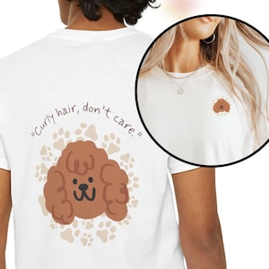 Maglietta con barboncino / Maglietta con simpatico cartone animato barboncino / Maglietta con stampa davanti e dietro / Regalo per amanti dei cani / Maglietta con soffice animale domestico / Maglietta unisex con animali