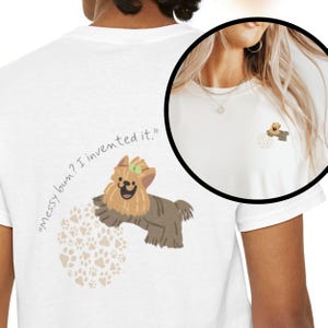 Maglietta con Yorkshire Terrier / Maglietta con simpatico cartone animato Yorkshire / Maglietta con stampa davanti e dietro / Regalo per amanti dei cani / Maglietta unisex per animali domestici / Maglietta con grafica per cuccioli