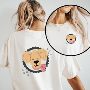 T-shirt golden retriever | Leuk hondenliefhebbershirt | T-shirt cartoon golden retriever | Cadeau voor eigenaren van gezelschapsdieren | Zacht unisex T-shirt