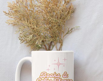 Taza de cerámica "Libros y café, por favor" - Cozy Drinkware