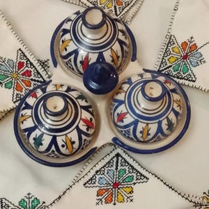 Handcrafted Moroccan Fakhar Trio Dish – Traditional Ceramic for Serving & Décor
