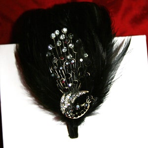Peacock feather & crystal headband